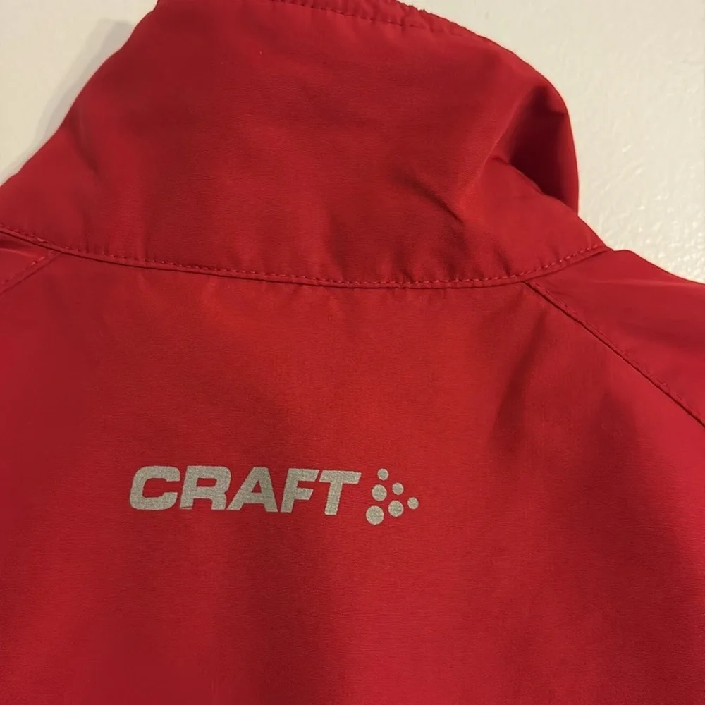 Craft Women’s Red and Gray Performance Windbreaker Jacket. Size M